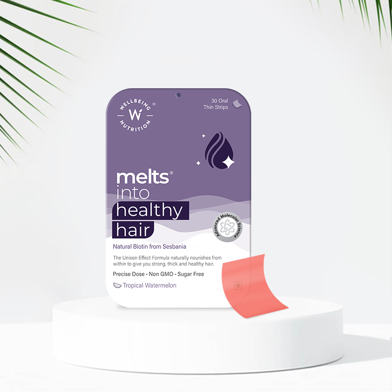 Best melts® Healthy Hair with Natural Biotin Supplements for Hair Growth | Wellbeing Nutrition