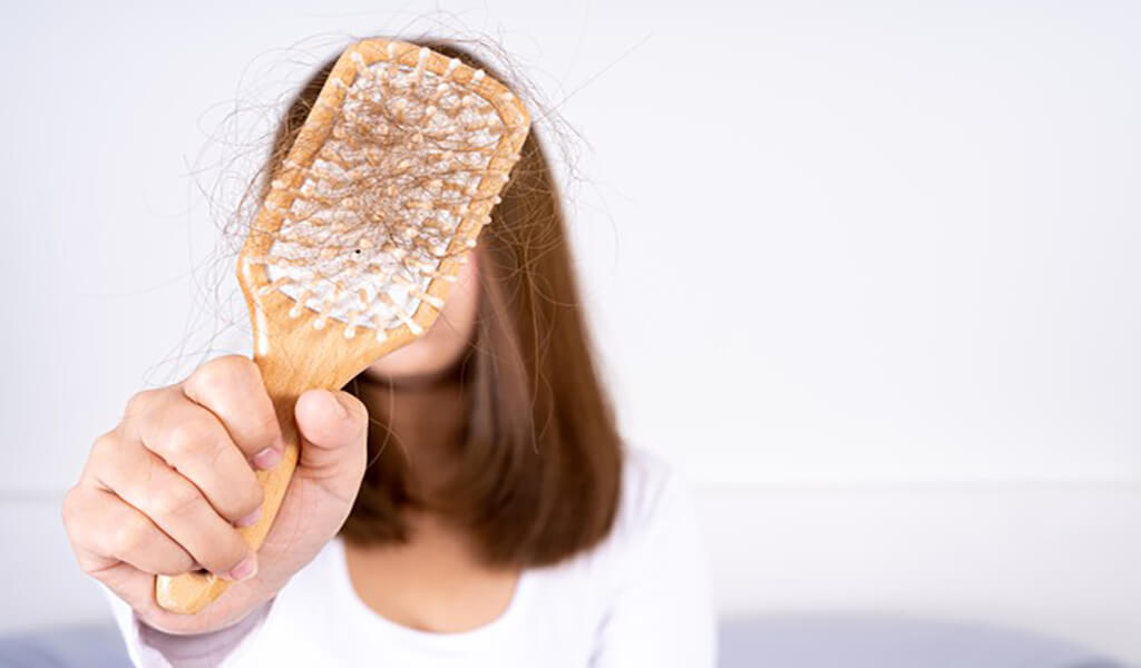 Closeup Hand Holding Comb Hair Fall Problem