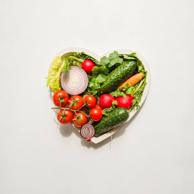 Heart Made Different Kind Vegetables