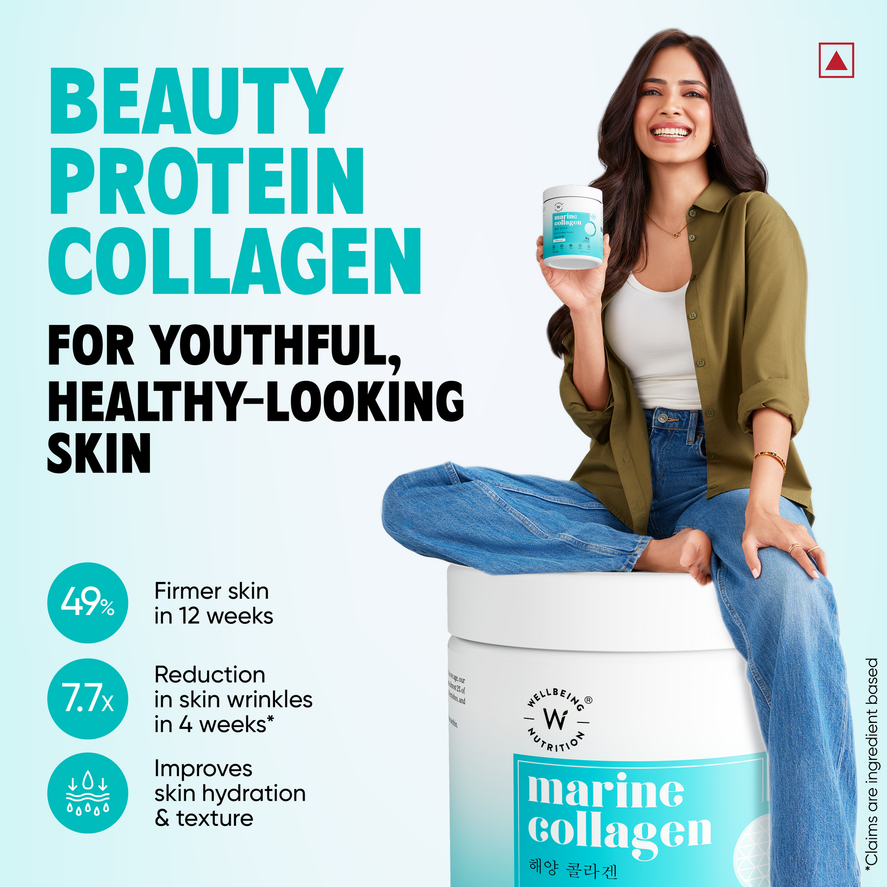 Pure Korean Marine Collagen Peptides | Unflavored | Combat Signs of Ageing
