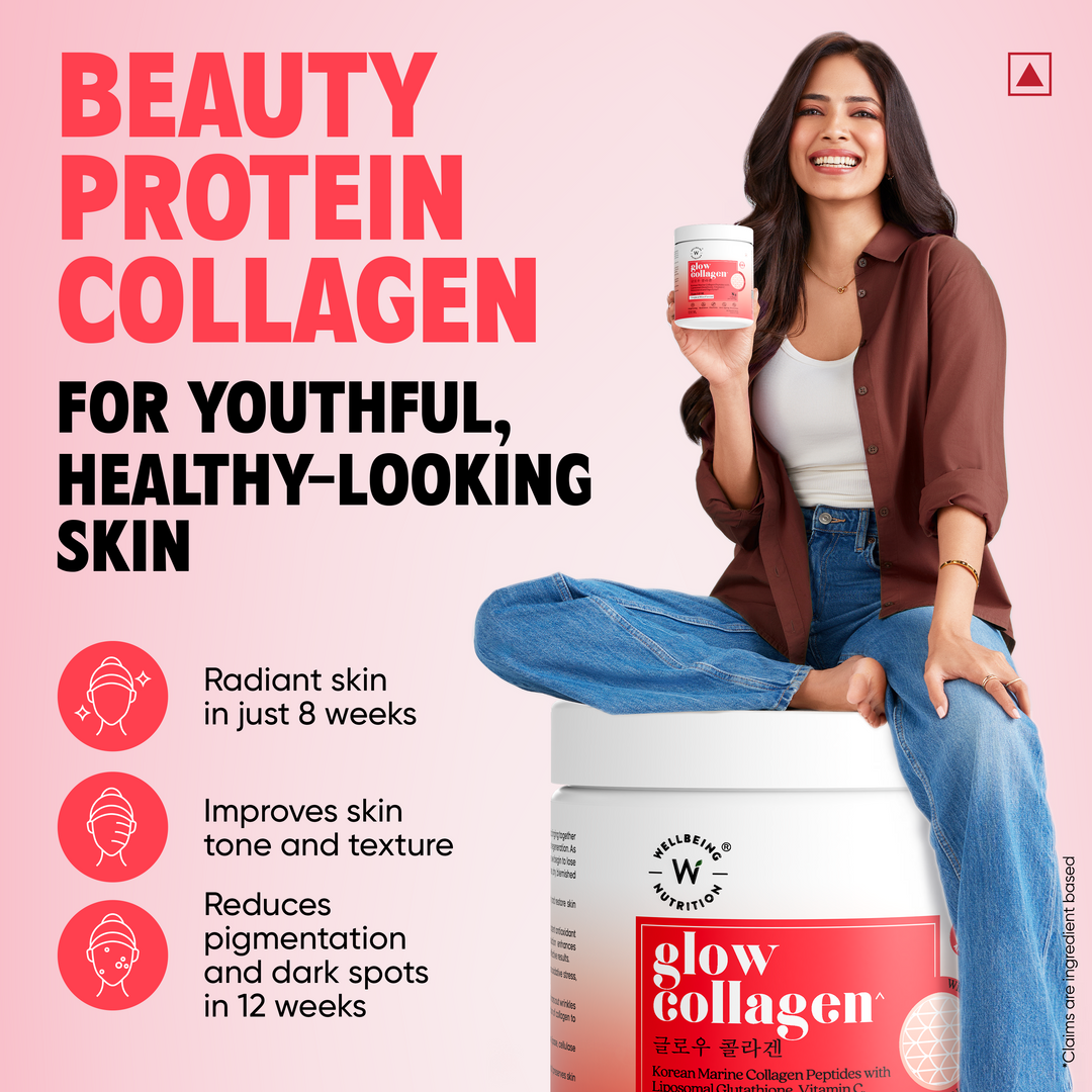 Glow Korean Marine Collagen Peptides with Liposomal Glutathione & Vitamin C | Tropical Bliss Flavour | 250g