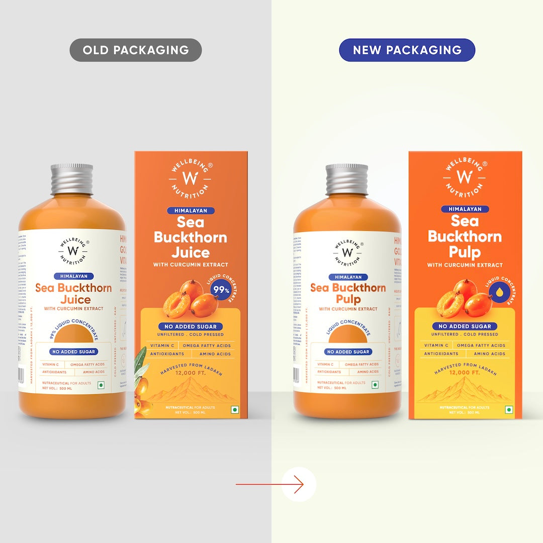 old vs new sea bukthorn packaging