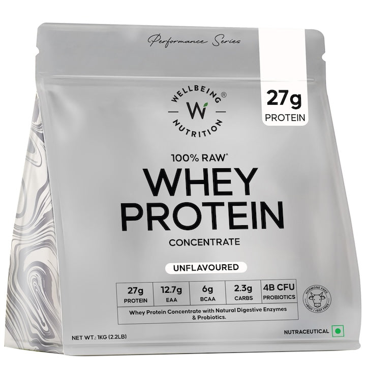 Whey Protein Concentrate 27g | 1kg | 4B CFU Probiotics | Unflavoured