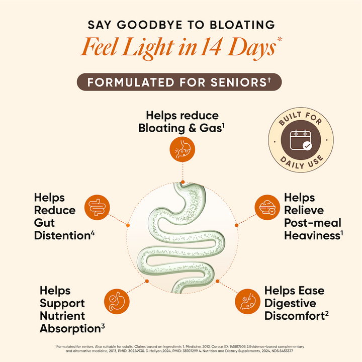 Bloat Calm | Bloating & Gas Relief | For Seniors | 15 Sachets