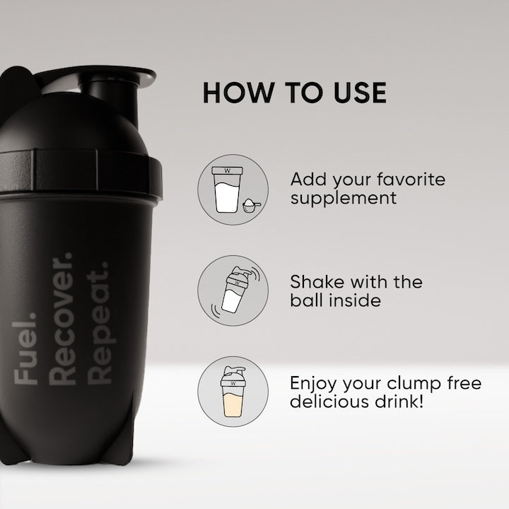 Wellbeing Nutrition Bullet Shaker ( Black )