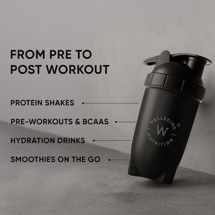 Wellbeing Nutrition Bullet Shaker Black - Main Image