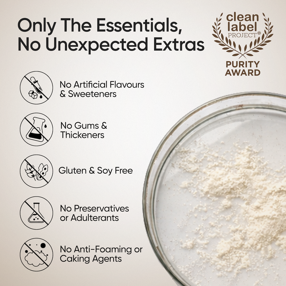 Whey Protein Concentrate 27g | 1kg | 4B CFU Probiotics | Unflavoured