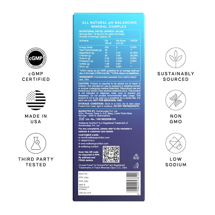 Trace Mineral Drops (ConcenTrace®) | 70+ Ionic Minerals & Magnesium | 40 Servings