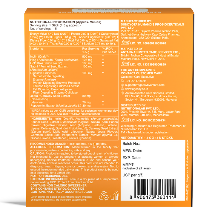 Bloat Calm | Bloating & Gas Relief | For Seniors | 15 Sachets