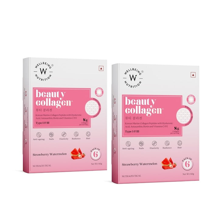 Beauty Collagen Strawberry Watermelon Flavor Sachets(Box of 6)