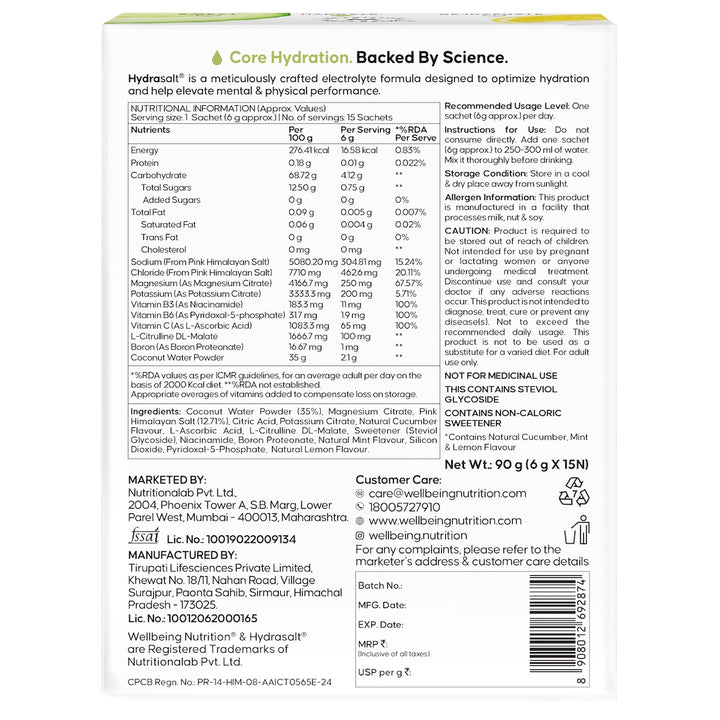 Hydrasalt Cucumber Lemonade (Pack of 15)