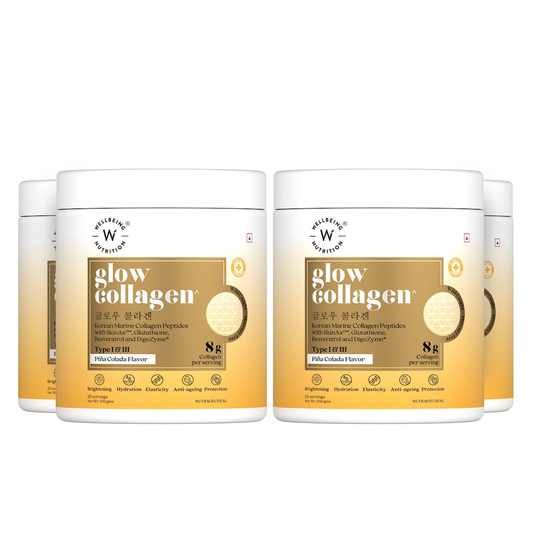 Glow Korean Marine Collagen Peptides | Pina Colada Flavour | Skin Radiance