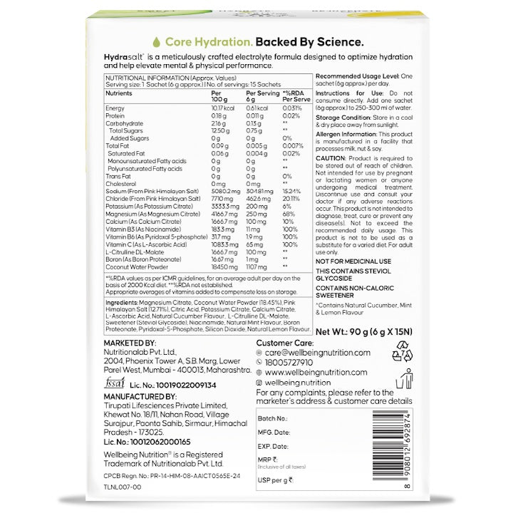 Hydrasalt Cucumber Lemonade (Pack of 15)