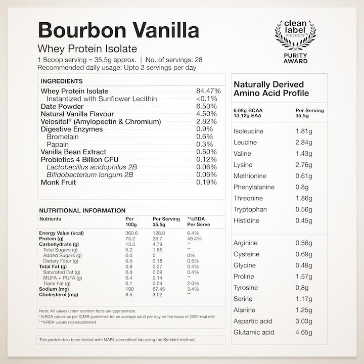 Whey Protein Isolate Bourbon Vanilla Sachets