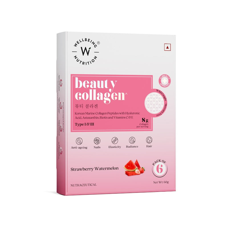 Beauty Collagen Strawberry Watermelon Flavor Gift Sachets(Box of 6)