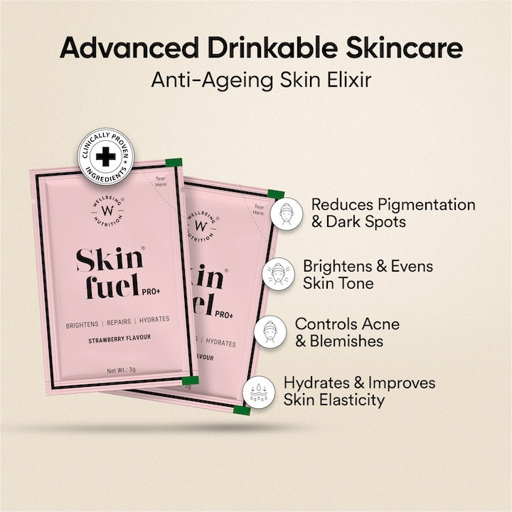 Skin Fuel Pro+ Strawberry Flavor Sachets for Glowing Skin Skin Fuel Pro+ Strawberry Flavor Sachets for Glowing Skin