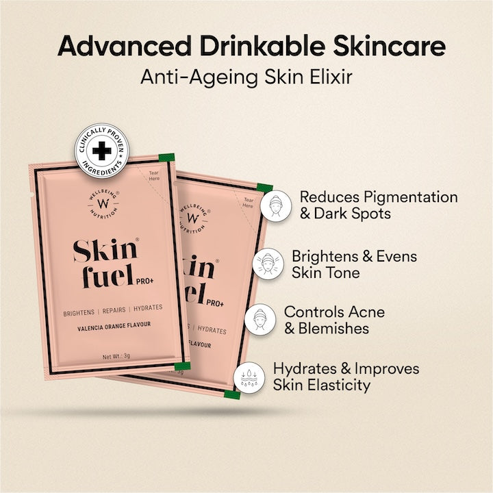 Skin Fuel Pro+ Valencia Orange Flavor Sachets | Wellbeing Nutrition Skin Fuel Pro+ Valencia Orange Flavor Sachets | Wellbeing Nutrition