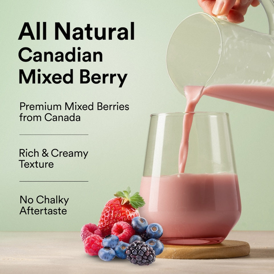 all natural canadian mixed berry plant protein