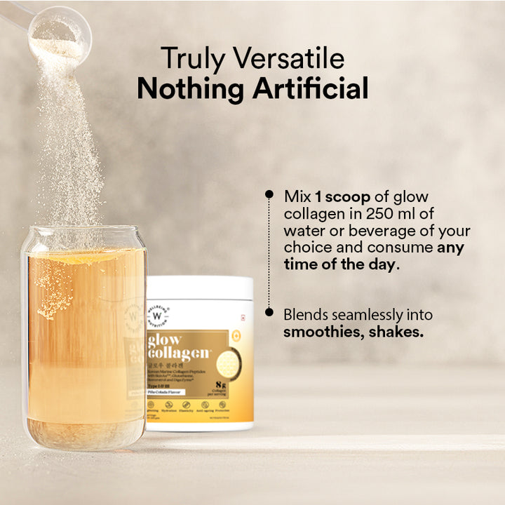 Glow Korean Marine Collagen Peptides | Pina Colada Flavour | Skin Radiance