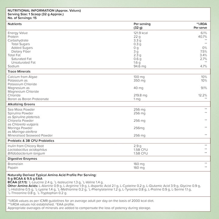 Vegan Protein 500g Italian Café Mocha ingredients