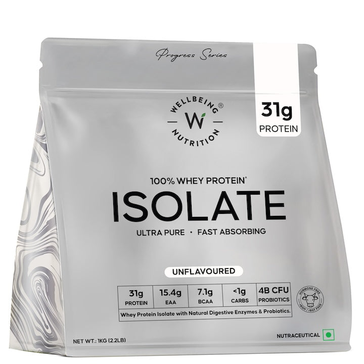 Whey Protein Isolate 31g | 1kg | 4B CFU Probiotics | Unflavoured