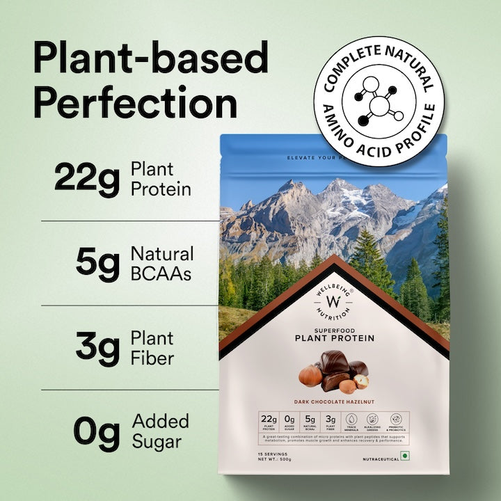 Vegan Protein 22g | 500g | 3B CFU Probiotics | Dark Chocolate Hazelnut