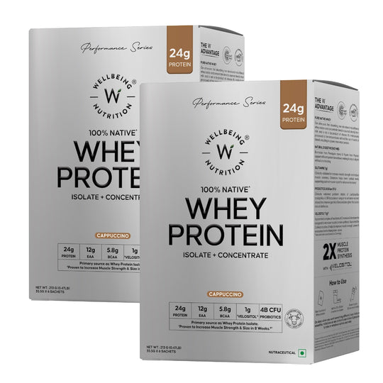 Whey Protein Blend Cappuccino Sachets | Pack of 12