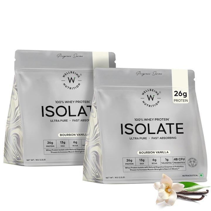 Whey Protein Isolate 26g | 1kg | 4B CFU Probiotics | Bourbon Vanilla