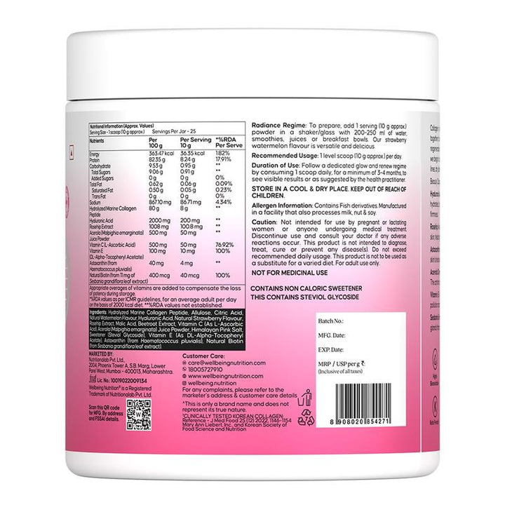 Marine Collagen Strawberry Watermelon Pack Back Side