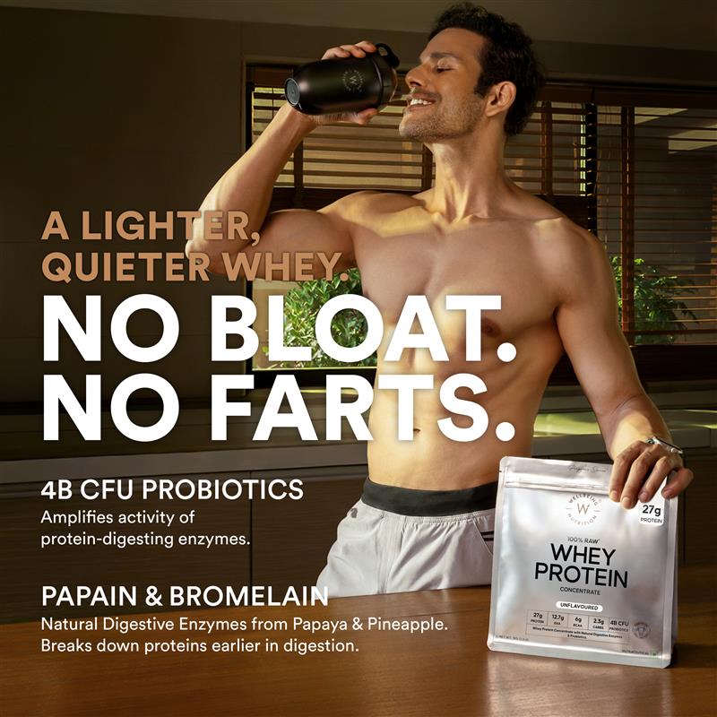 Whey Protein Concentrate 27g | 1kg | 4B CFU Probiotics | Unflavoured