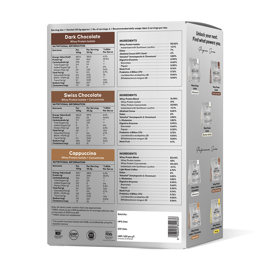 Whey Protein Variety Pack Sachets