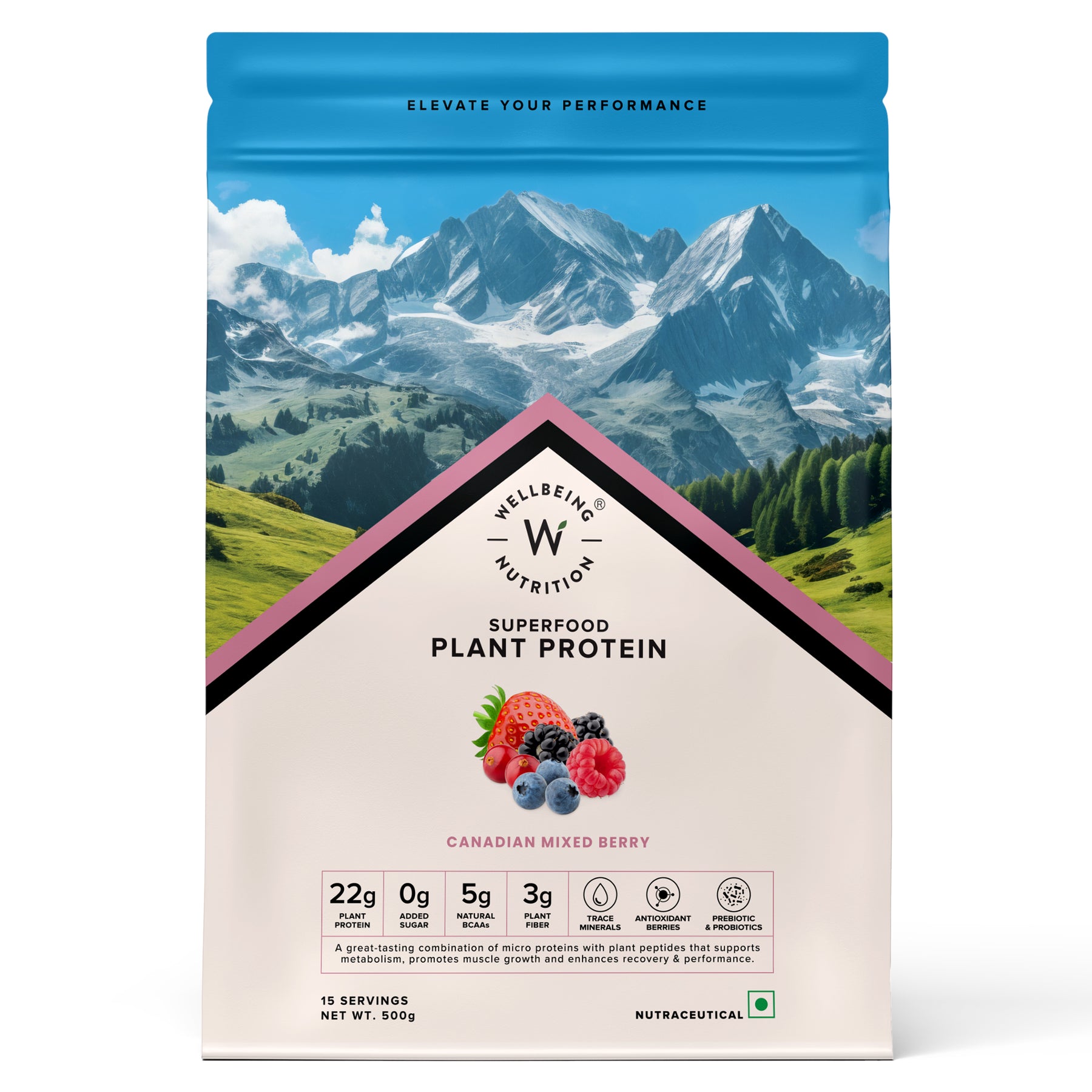 Vegan Plant Protein Superfood 500g - Canadian Mixed Berry pack of 1