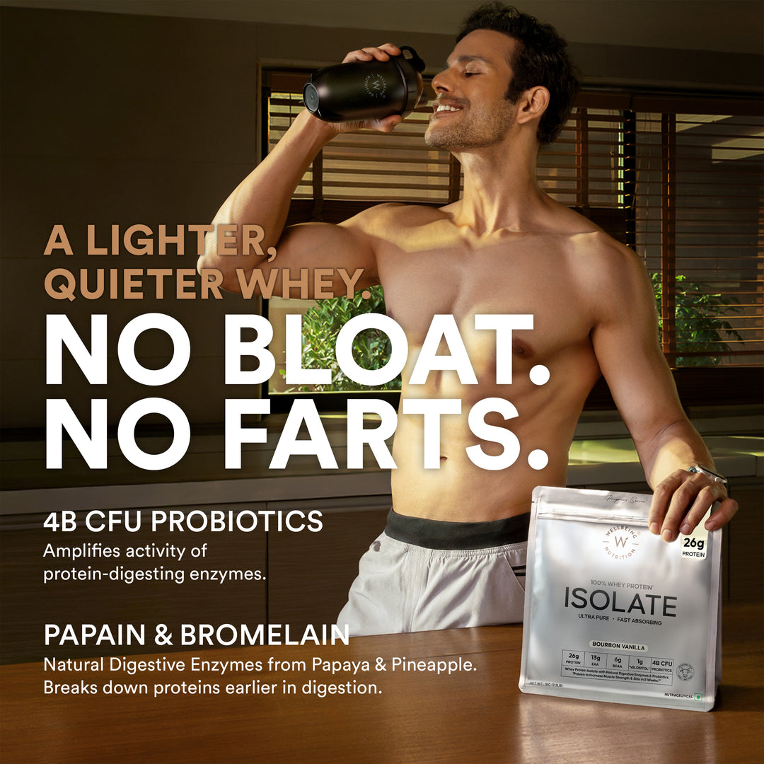 Whey Protein Isolate 26g | 1kg | 4B CFU Probiotics | Bourbon Vanilla
