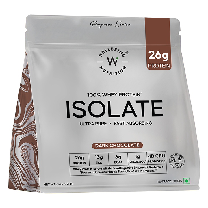 100% Raw Whey Protein Isolate - 1 Kg - Unflavored | Wellbeing Nutrition